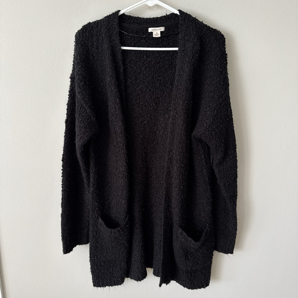 Westbound Black Textured Cardigan